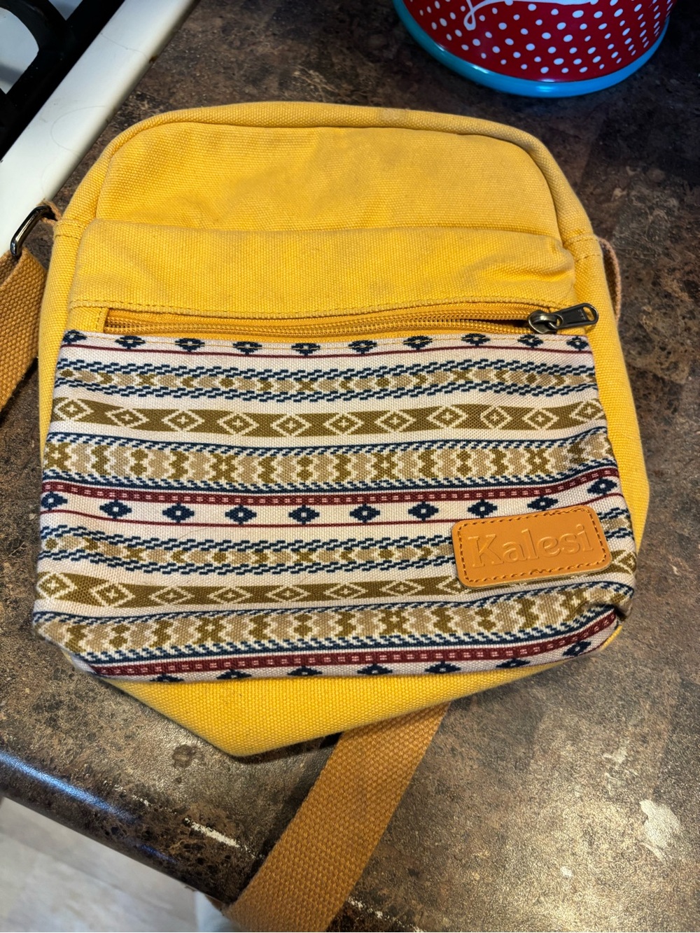 Yellow Patterned Kids Crossbody Bag